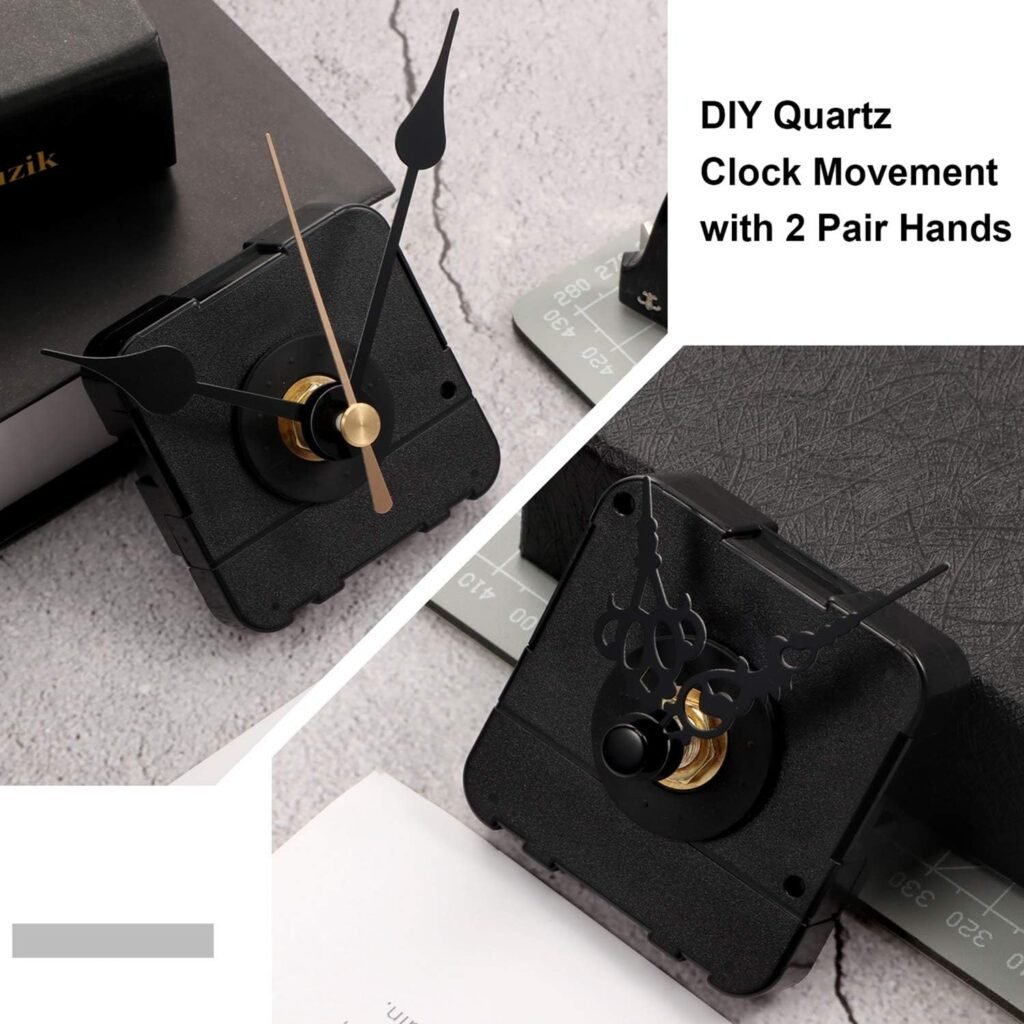 Hicarer Clock Movement Mechanism Battery Operated DIY Repair Parts Replacement with 2 Pairs of Short Hands (Shaft Length 4/5 Inch/ 20 mm)