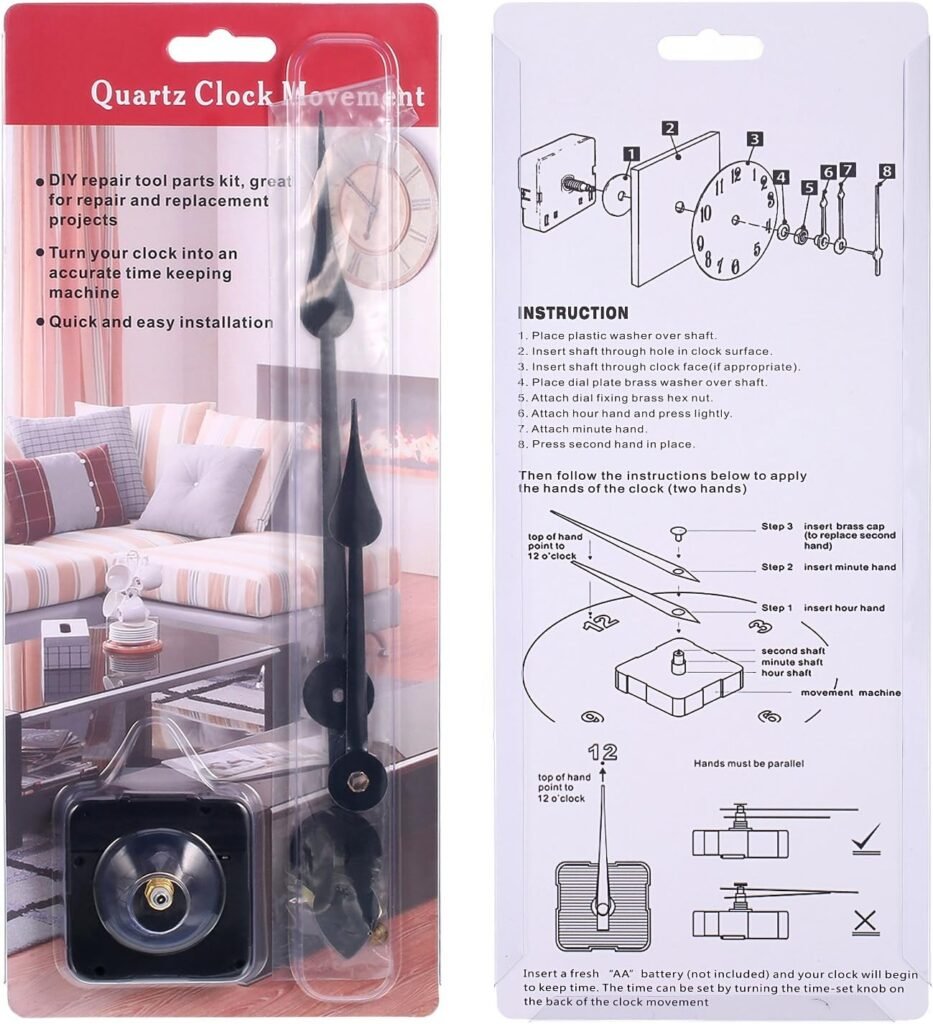 High Torque Clock Movement Mechanism with 270 mm/ 10.6 Inch Big Clock Hands (Shaft Length 4/5 Inch/ 20 mm)