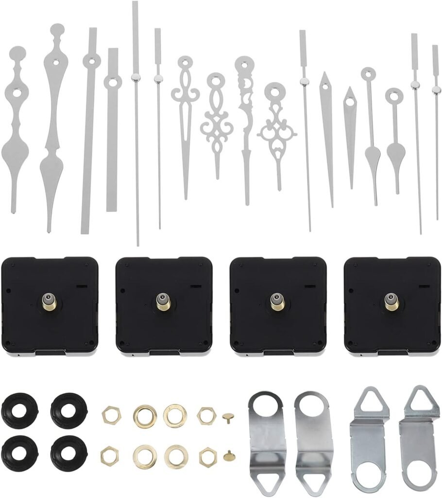 Angoily 4 Set Clock Movement Mechanism, Clock Mechanism Clock Hands Kit Quartz Clock Movement Replacement Clock Repair Parts Replacement